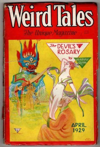 Weird Tales Apr 1929 Hugh Rankin Cvr; H.  P.  Lovecraft; Seabury Quinn; R.  E.  Howard
