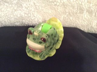 Vintage Ceramic Green Frog Tape Dispenser