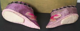 Antique Chinese Silk Embroidered Bound Feet Shoes 2