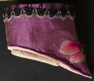 Antique Chinese Silk Embroidered Bound Feet Shoes 3