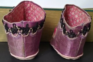 Antique Chinese Silk Embroidered Bound Feet Shoes 8