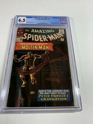 Spider - Man 28 Cgc 6.  5 Ow Pages 1st Molten Man Marvel Silver Age