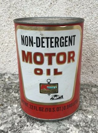 Vintage K - Mart Motor Oil 1 Quart Can Full Nos Gas Oil Advertising Sign