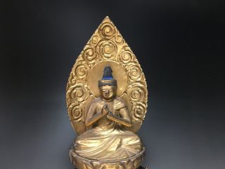 old,  Japanese Japan,  Buddhism Buddha statue Shingon.  Shu Dainichi Nyorai 31.  5cm モ 2