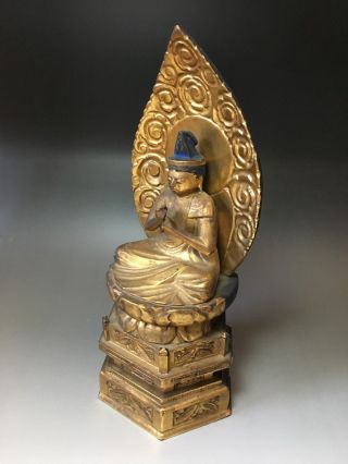 old,  Japanese Japan,  Buddhism Buddha statue Shingon.  Shu Dainichi Nyorai 31.  5cm モ 8