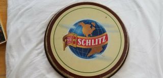 Vintage 12 Inch Metal Schlitz Beer Tray.  1955 3