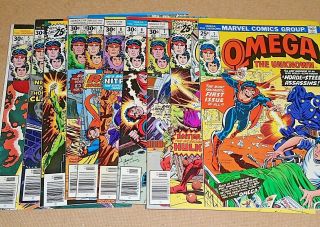 Omega The Unknown 1 - 10 Complete Comic Set (vf) 1977 Hulk App.  1st App.  Omega