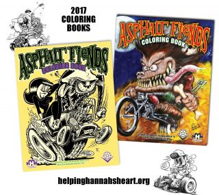 2017 Asphalt Fiends Coloring Book Hot Rod Monster Rat Fink Style Shawn Dickinson