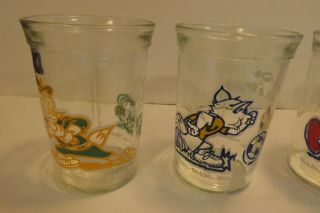 Set of 5 Welchs Tom & Jerry Jelly Jar Glasses 1991 Sports & 1993 The Movie Kids 4