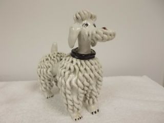 Vintage Porcelain Spaghetti Standing Poodle Dog Statue Figurine Made In Italy