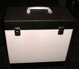 1960s Wooden Black & White Portable Lp Carrying Case Holds 20,  Records