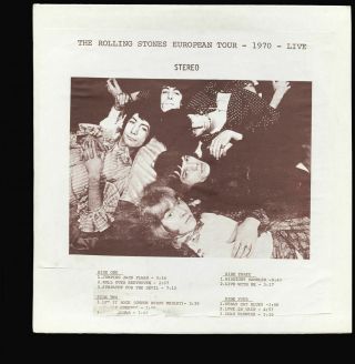 Vinyl Lp Rolling Stones - European Tour 1970 Live 2lp Not Tmoq Pr 1st Pr Vg,  Vg,