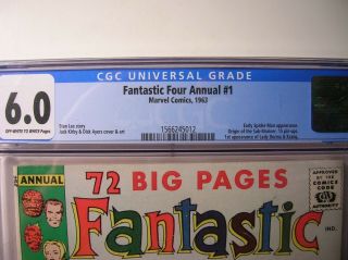 Fantastic Four Annual 1,  CGC 6.  0,  SEE SHIPP.  QUOTES FOR MULT.  WINS IN DESCR. 2