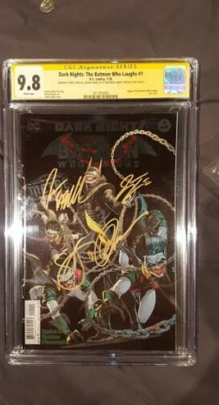 Dark Nights: The Batman Who Laughs 1 Cgc 9.  8 Signed Capullo Snyder Fabok Tynion