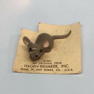 Vintage Hagen Renaker Mouse Baby Figurine Ceramic Miniature Nos Noc 1981