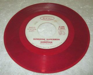 Donovan Sunshine Superman 45 7 " Vg Us Epic Red Promo Vinyl
