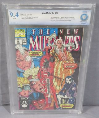The Mutants 98 (deadpool & Gideon 1st App. ) Cbcs 9.  4 Marvel Comics 1991 Cgc
