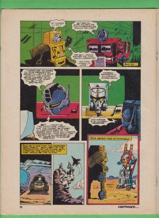 Marvel UK The Transformers 15 (1985) British Weekly Comic 3