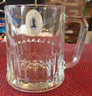 Vintage WHITBREAD ALE Small GLASS STEIN MUG Tudor Dema England 3.  5” 2