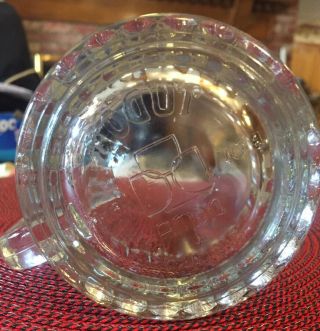 Vintage WHITBREAD ALE Small GLASS STEIN MUG Tudor Dema England 3.  5” 3