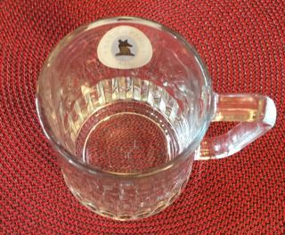 Vintage WHITBREAD ALE Small GLASS STEIN MUG Tudor Dema England 3.  5” 5