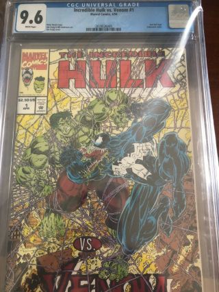 Incredible Hulk Vs Venom 1 Cgc 9.  6 Red Foil Cover White Pages 4/94 Rare Hot