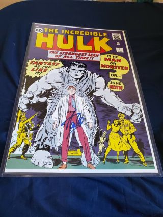Stan Lee Signed The Incredible Hulk 1 Poster 17x11