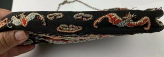 Unique Antique Qing Dynasty Chinese Silk Double Sided Peking Dragon Coin Purse 4