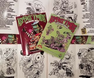 Asphalt Fiends 2018 Coloring Book Hot Rod Monster Rat Fink Style