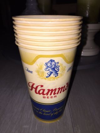 Vintage Hamms Beer Wax Cups Rare (7) 1960 