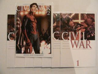 Civil War 1 2 3 4 5 6 7,  Spider - Man 2 Unmasked Variant / 1 - 7 / Marvel 2006