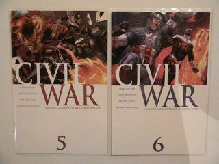CIVIL WAR 1 2 3 4 5 6 7,  SPIDER - MAN 2 UNMASKED VARIANT / 1 - 7 / Marvel 2006 6