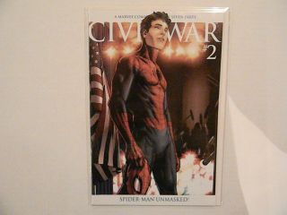 CIVIL WAR 1 2 3 4 5 6 7,  SPIDER - MAN 2 UNMASKED VARIANT / 1 - 7 / Marvel 2006 8