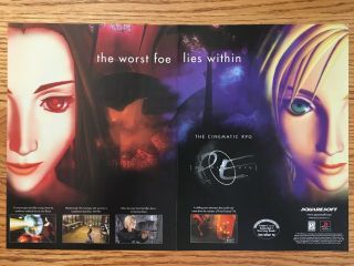Parasite Eve Ps1 Playstation 1 1998 Vintage Game Poster Ad Print Art Horror Rare