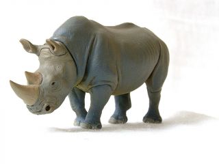 Kaiyodo Wild Rush I Wild Animal Mini Figure White Rhinoceros