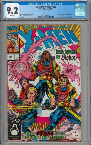 Uncanny X - Men 282 Cgc 9.  2 Nm - 1st Appearance Of Bishop White Pages