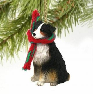 Australian Shepherd Dog Christmas Ornament Holiday Xmas Figurine Scarf Pet Tri