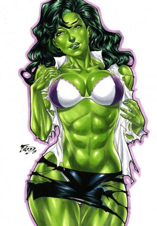 She Hulk (09 " X12 ") By Fred Benes - Ed Benes Studio