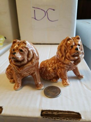 Chow Chow Dogs Salt & Pepper Shakers Figurines