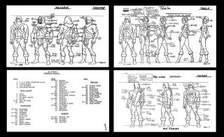 Motu He Man - 70 Model Sheet - Animation Character Color Guide Bw
