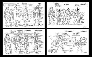 MOTU He man - 70 model sheet - Animation character color guide BW 2