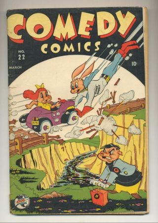 Comedy Comics 22 (1944) Vg (4.  0) Hitler Parody Cover Atlas Comics