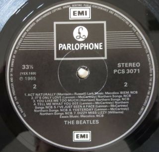 BEATLES,  Help stereo UK LP [Ticket To Ride/Yesterday/You ' ve Got Hide] 3