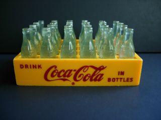 Vintage Miniature Coca - Cola Coke Crate 24 Green Bottles