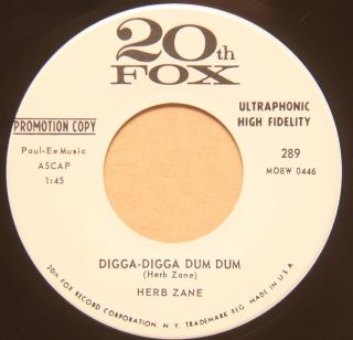 Rare World Mambo Promo 45,  Herb Zane - Digga - Digga Dum Dum,  Rare Exotic Listen