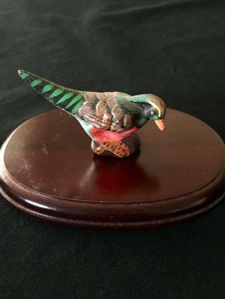 Pheasant Figurine Ceramic Small Hand Painted 3 " X 2 " Bird Hunting