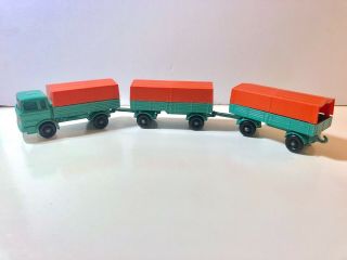 Vintage Matchbox Lesney Mercedes Truck And 2 Trailers No 1 & No 2 With Tops