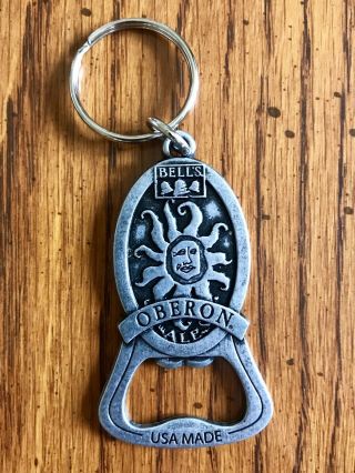Bell’s Brewing OBERON Keychain Beer Bottle Cap Opener w/Coaster,  Sticker & Pin 4