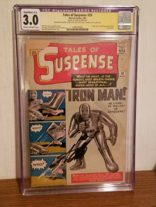 Tales Of Suspense 39 Signed By Stan Lee Cgc 3.  0