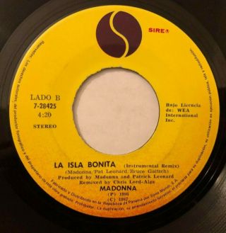 Madonna - La Isla Bonita - Rare Panama 45